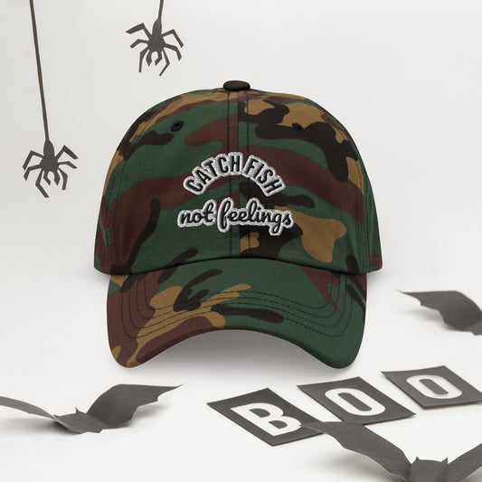 Catch Fish Not Feelings Cameo Dad Hat