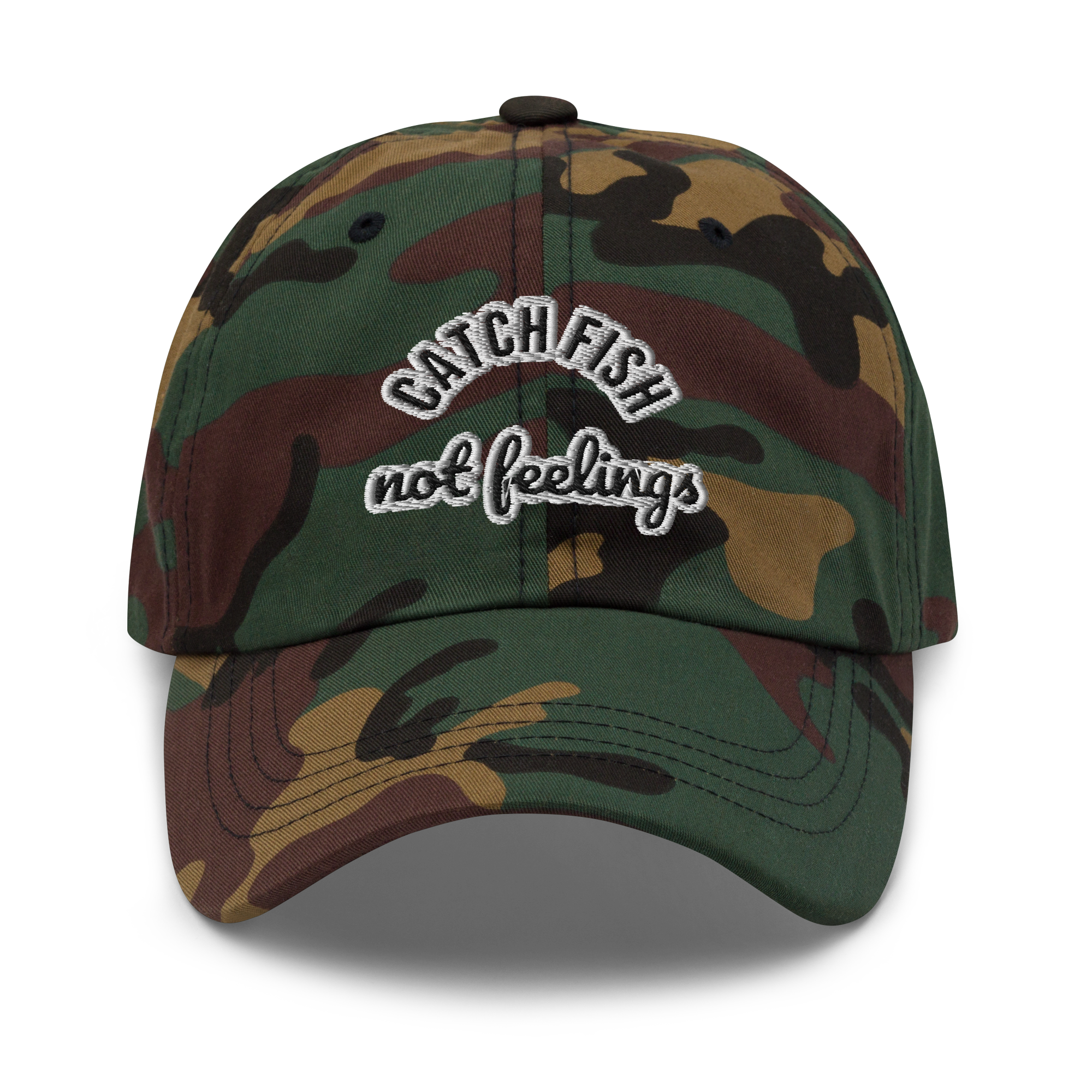 Catch Fish Not Feelings Cameo Dad Hat